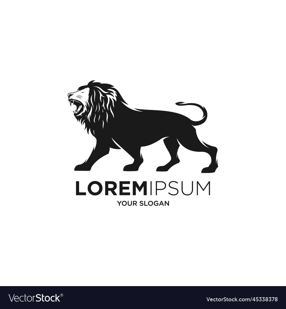 Lion silhouette logo Royalty Free Vector Image