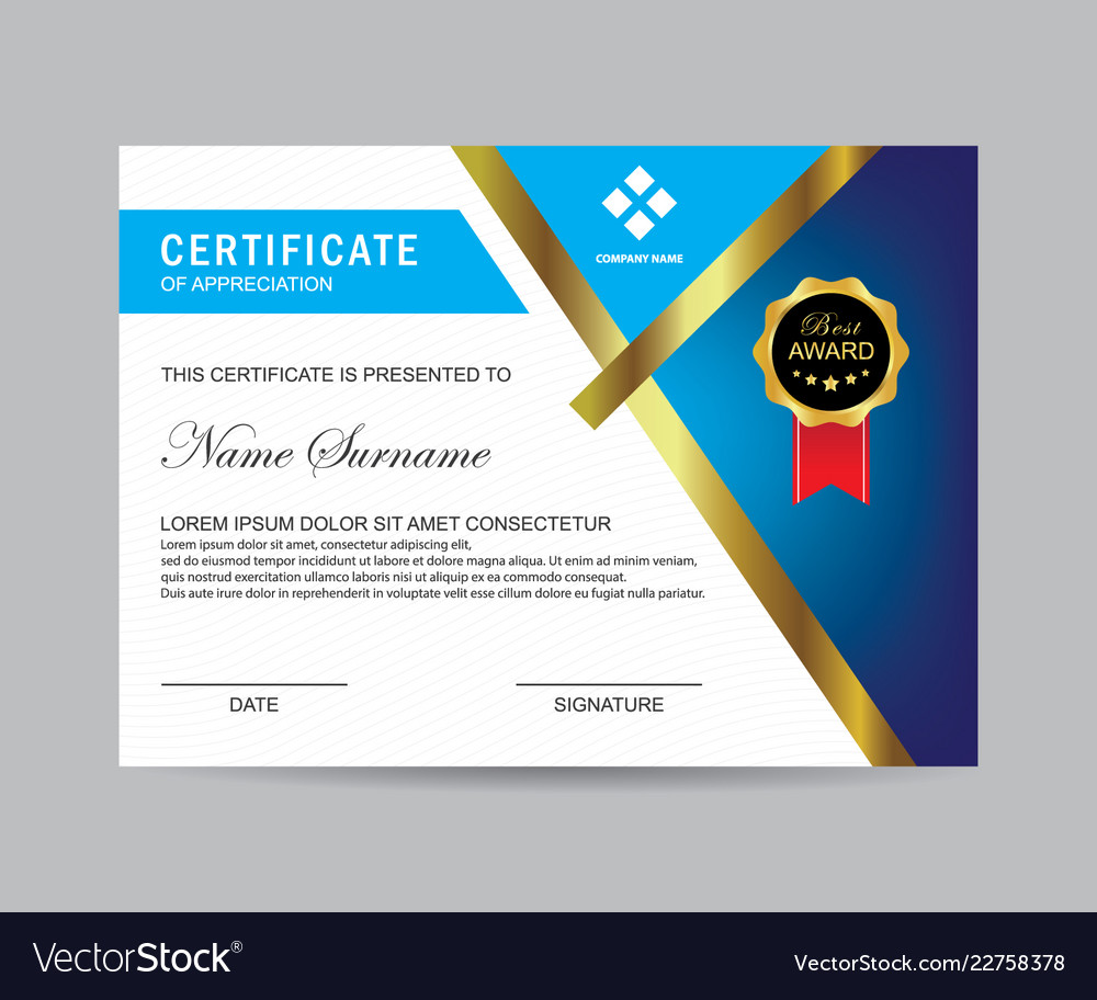 Modern certificate Royalty Free Vector Image - VectorStock