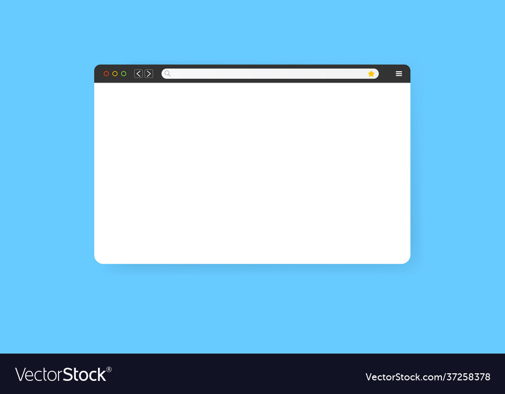 Modern web browser window design isolated on blue