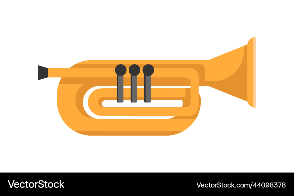 Music horn wind instrument Royalty Free Vector Image