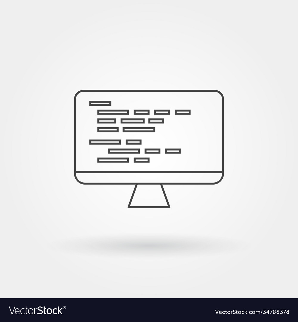 Programming Icon Single isoliert mit moderner Linie vector image Programming Icon Single isoliert mit moderner Linie