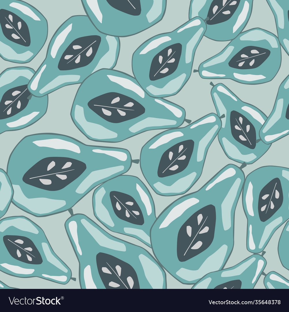 Random seamless pattern with organic doodle pear