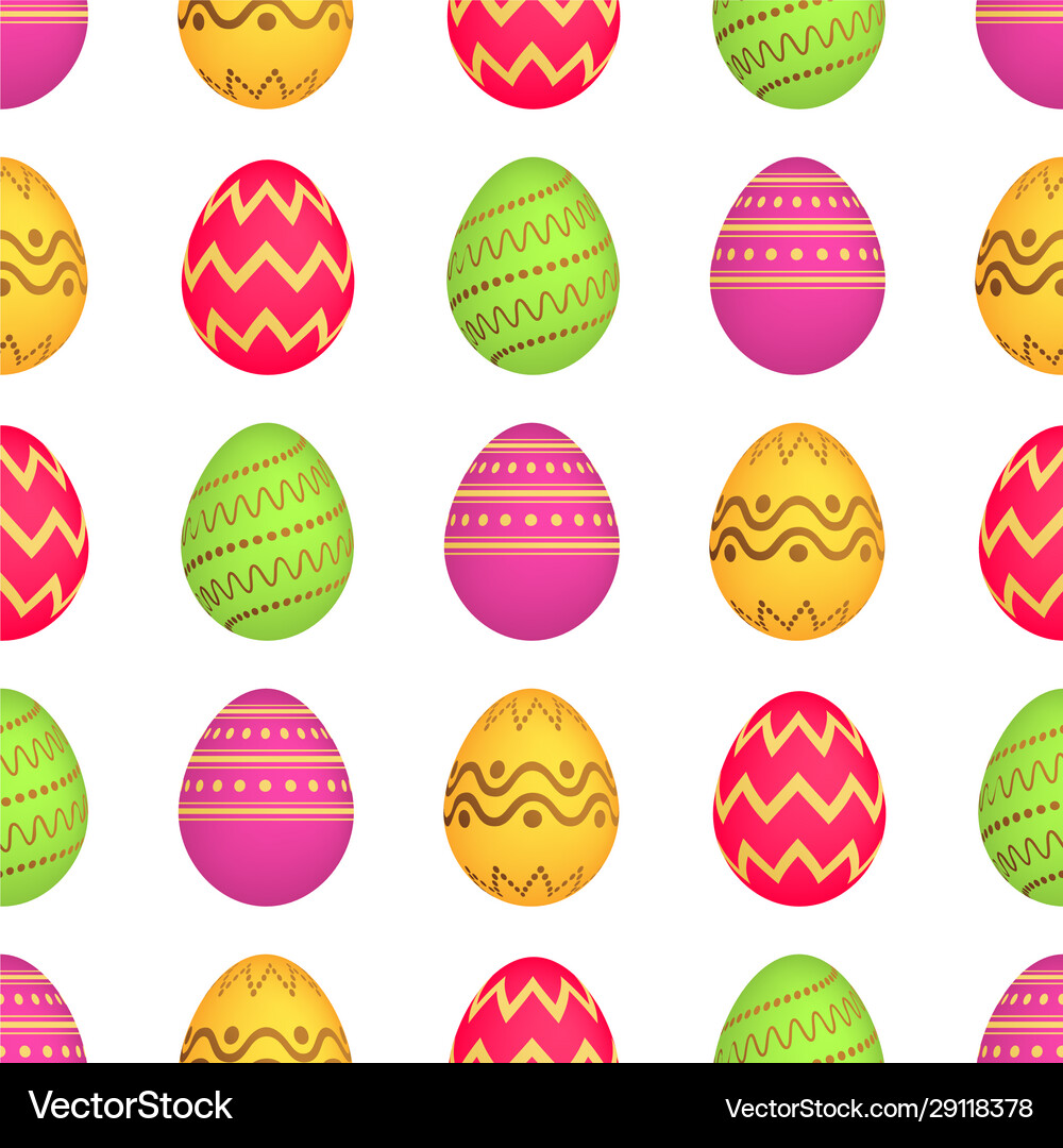 Seamless pattern with colorful easter eggs Vector Image
