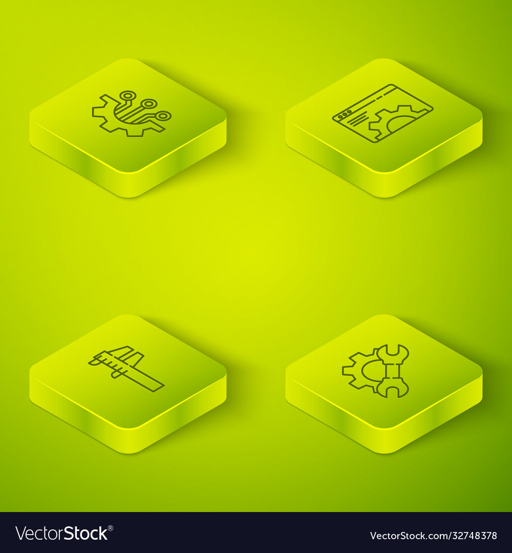 Set isometric browser setting calliper or caliper Vector Image Set isometric browser setting calliper or caliper