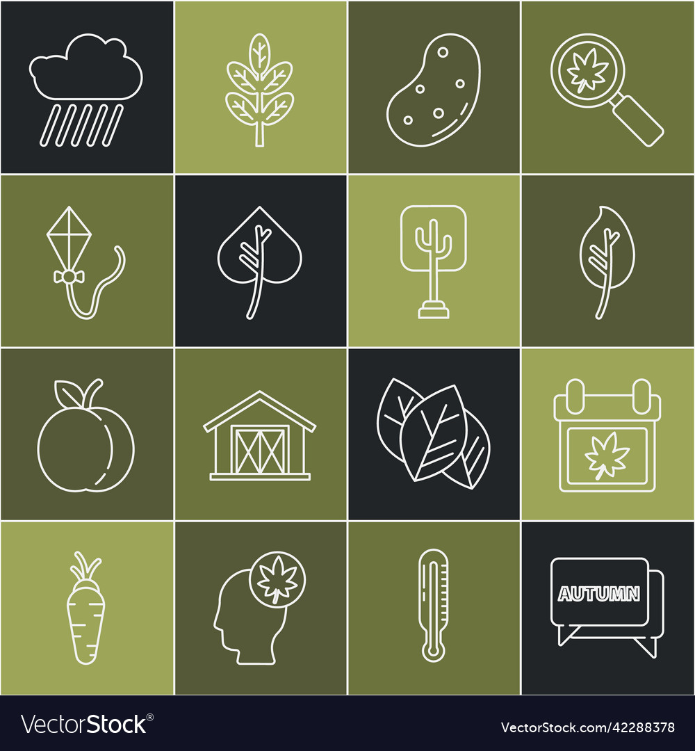 Set line speech bubble with text autumn calendar vector image Set line speech bubble with text autumn calendar