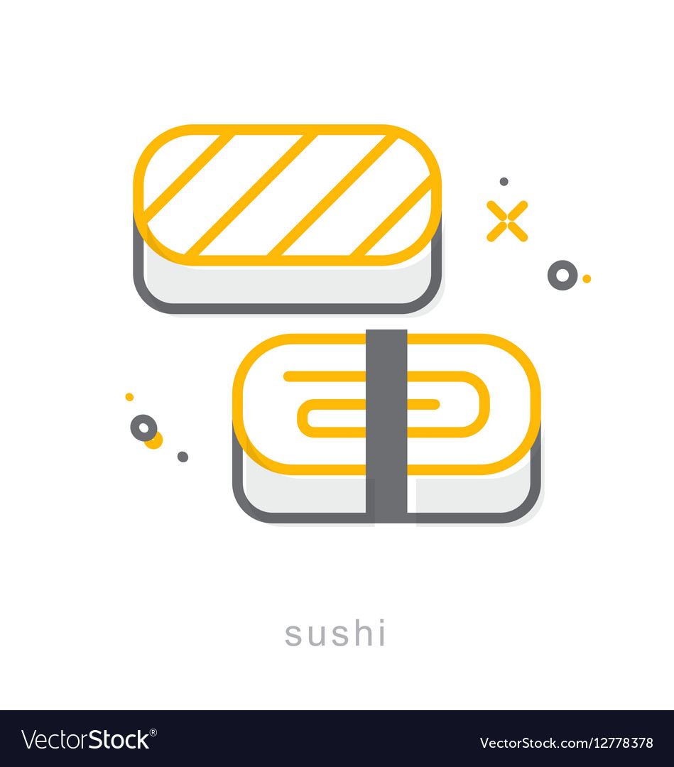 Thin Line Sushi Icons