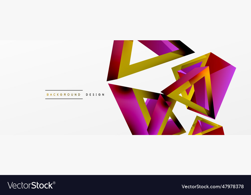 Triangle abstract background 3d basic Vector Image Triangle abstract background 3d basic