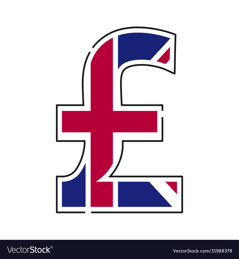 Uk Pound Symbol United Kingdom Currency With Flag Vector 31988378 