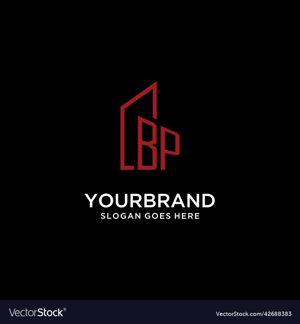 Bp initial monogram with building logo design Vector Image Bp initial monogram with building logo design