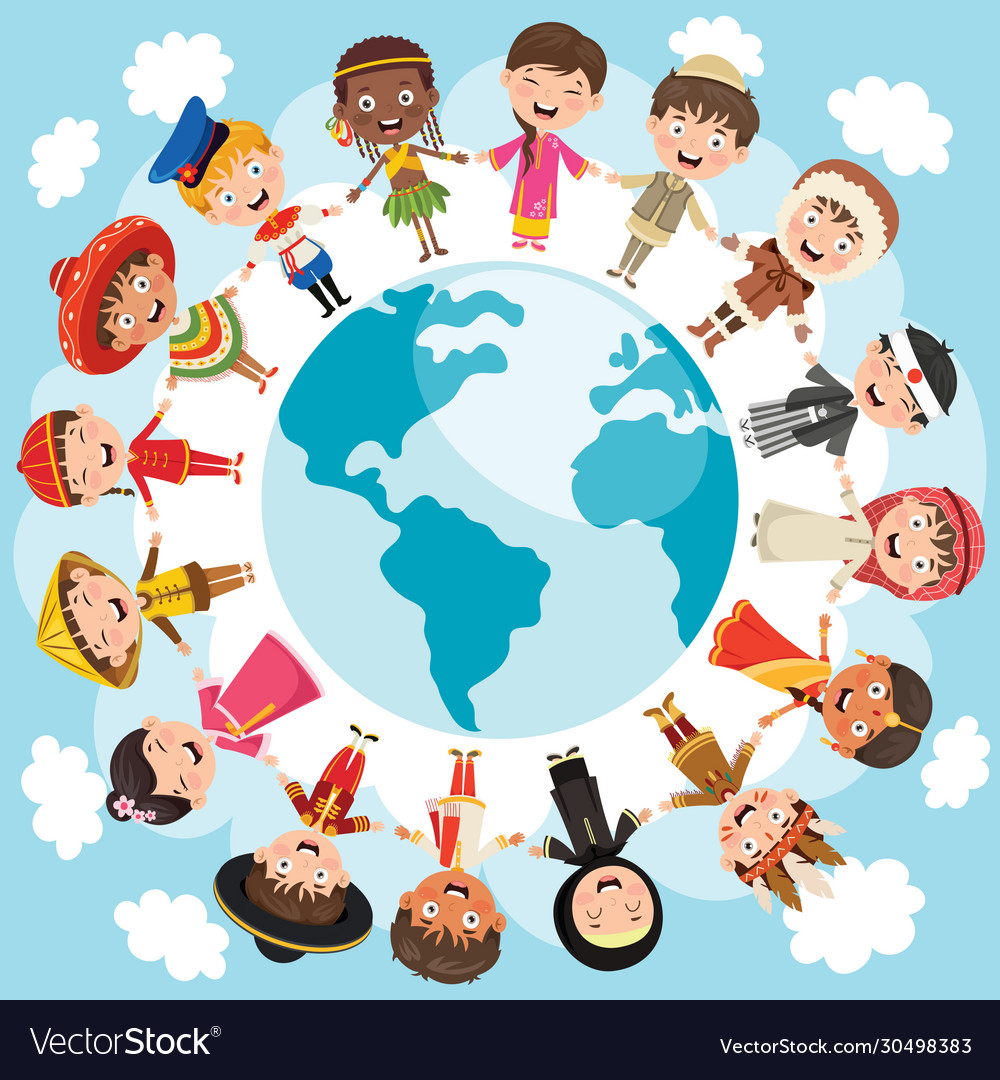 Download Circle children different races Royalty Free Vector Image