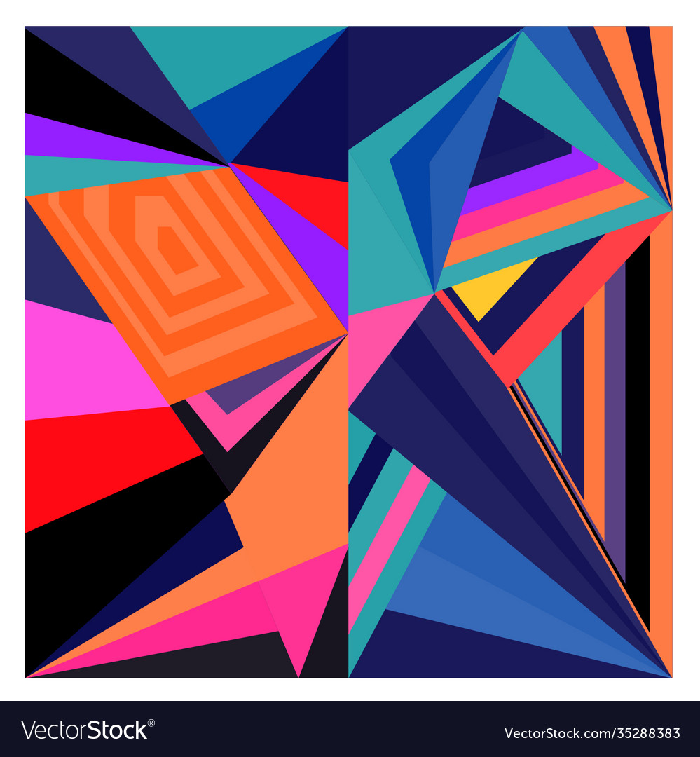 Colorful geometric and curve background pattern