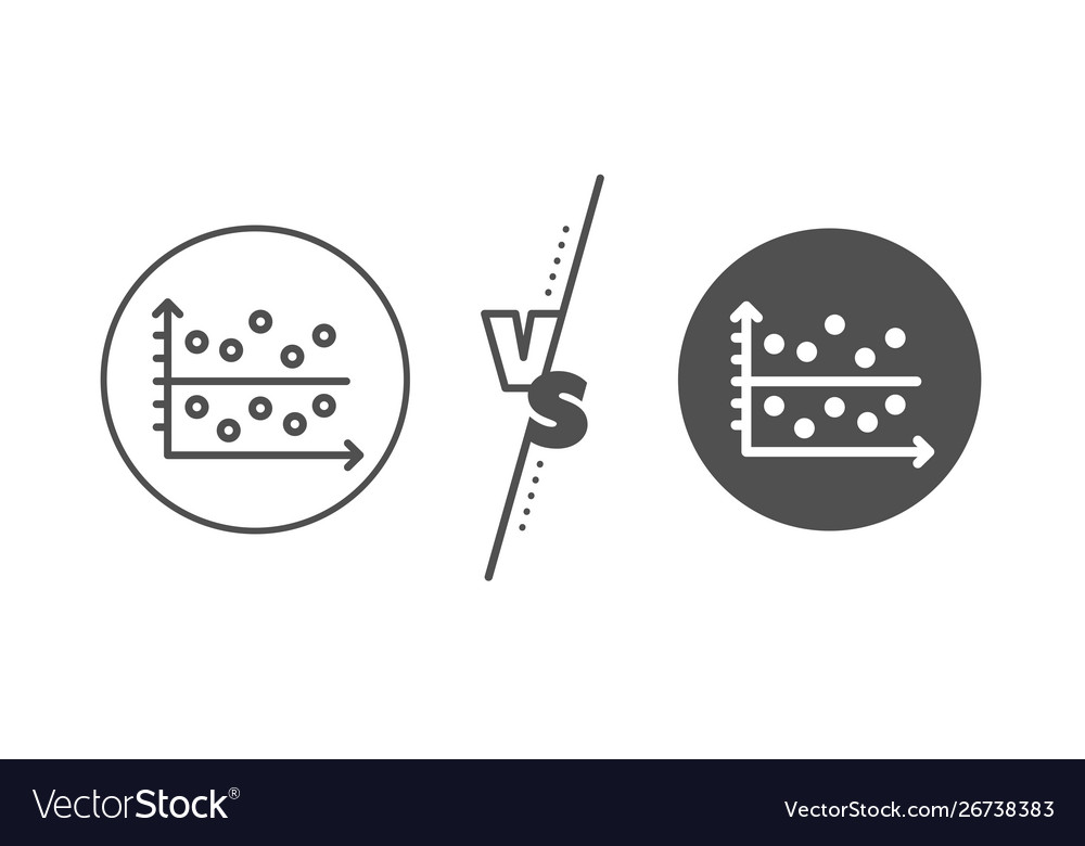 Dot plot graph line icon presentation chart sign vector image Dot plot graph line icon presentation chart sign