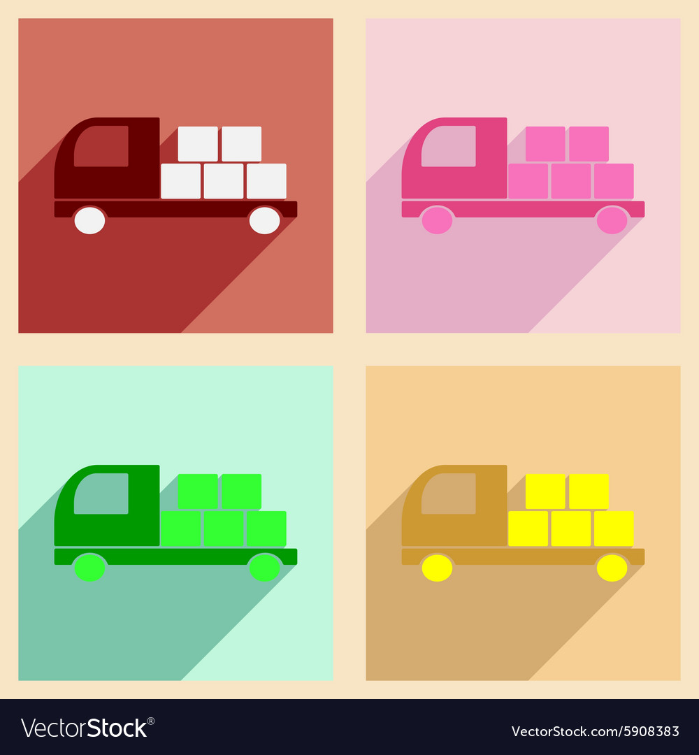 Flat with shadow concept and mobile application