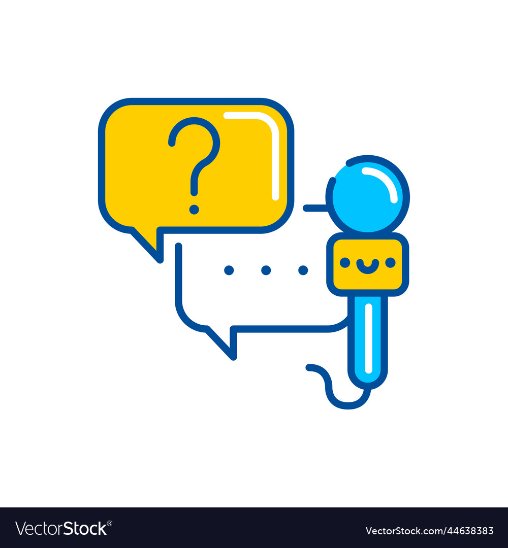 Interview color icon custom video content sign vector image Interview color icon custom video content sign
