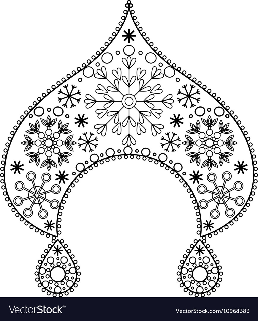 Kokoshnik Coloring Royalty Free Vector Image Vectorstock
