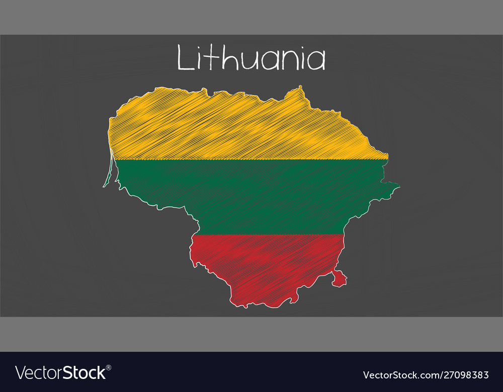 Литва карта с флагом