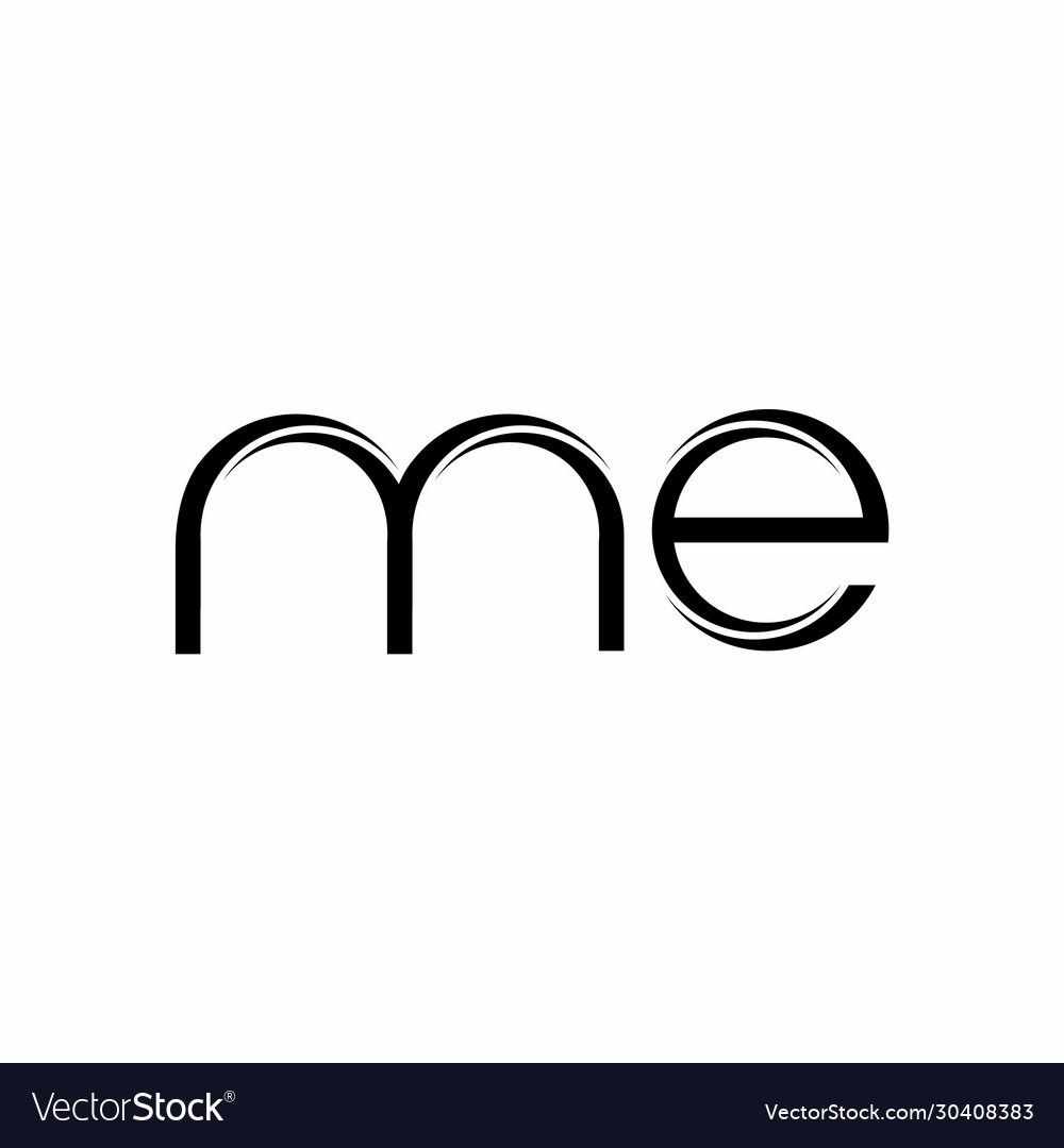 Me logo monogram with slice rounded modern design vector image Me logo monogram with slice rounded modern design