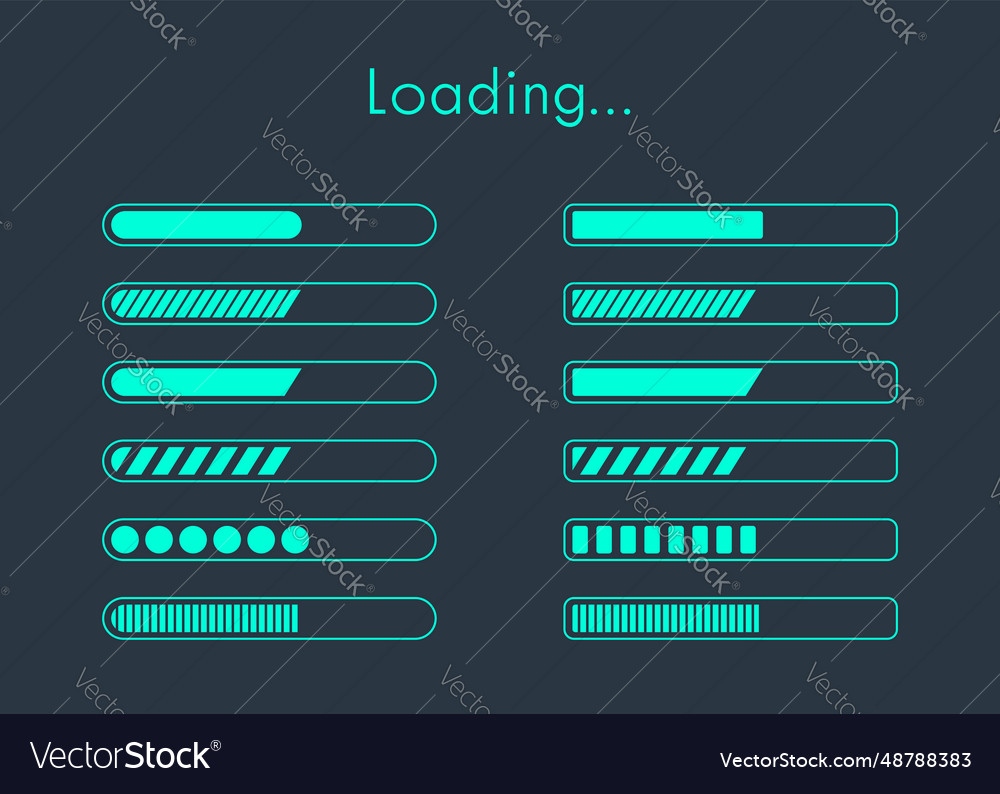Progress download bar collection user interface