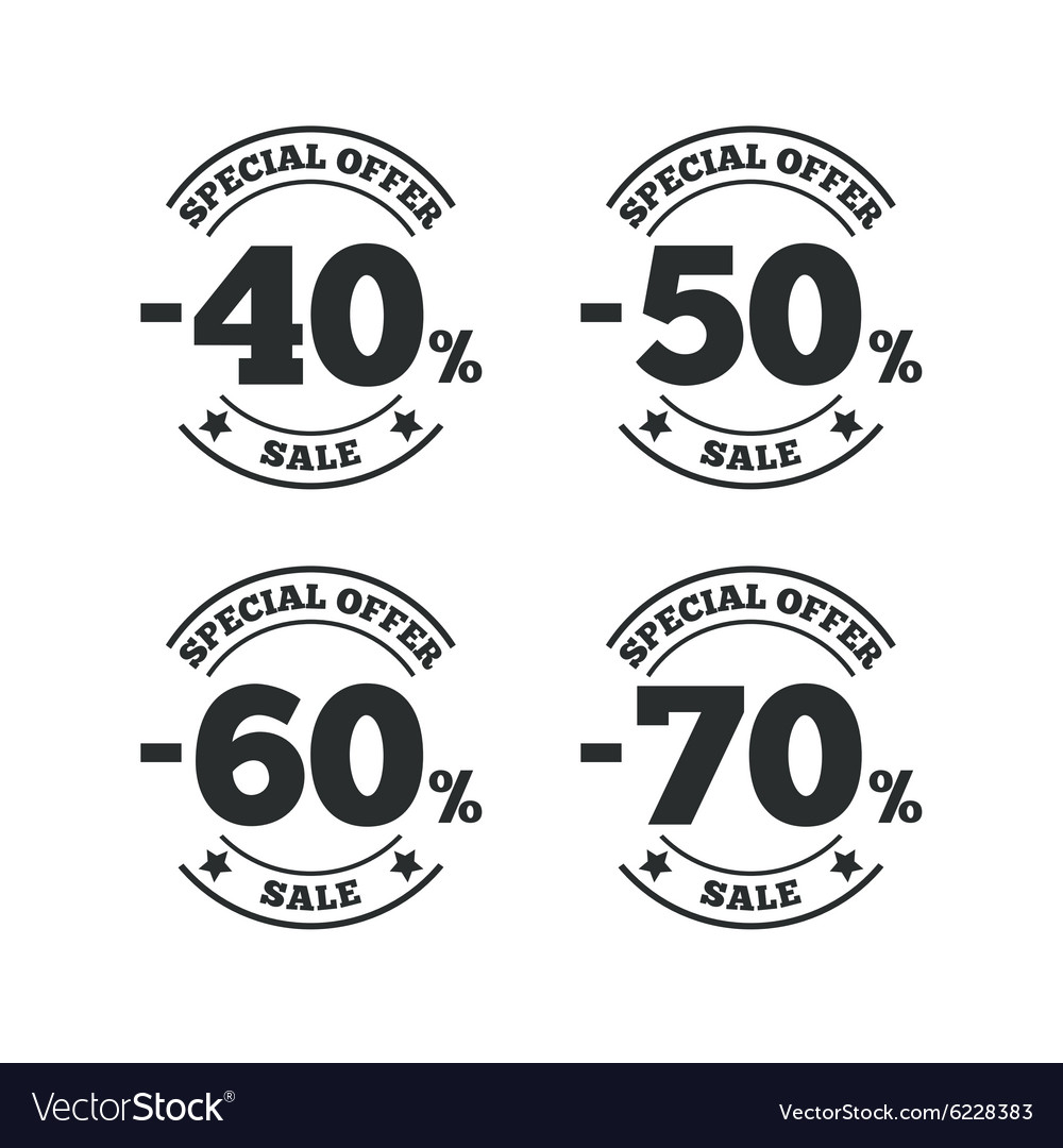 Verkauf Discount Icons Sonderangebot Preisschilder