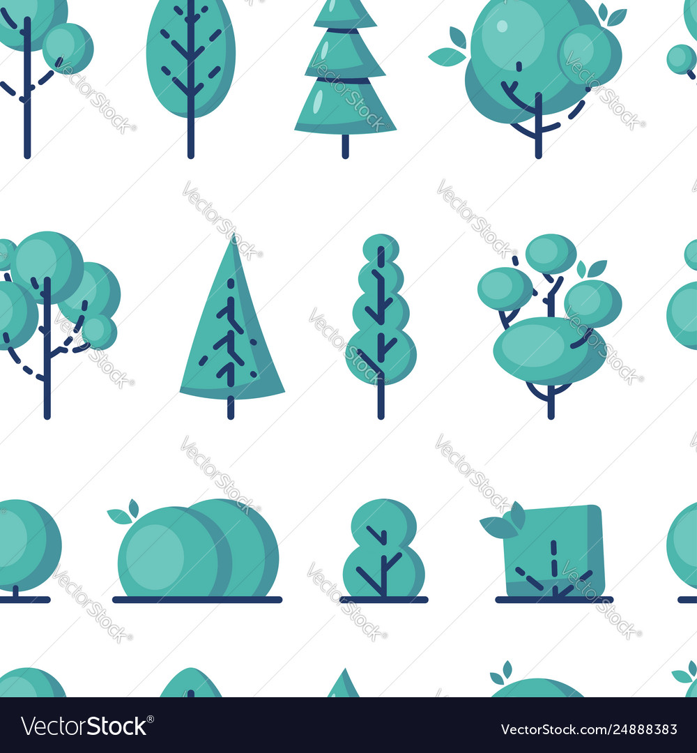 Simple tree icons in flat style