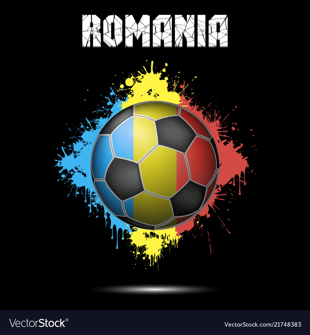 Soccer Ball In The Color Of Romania Royalty Free Vector