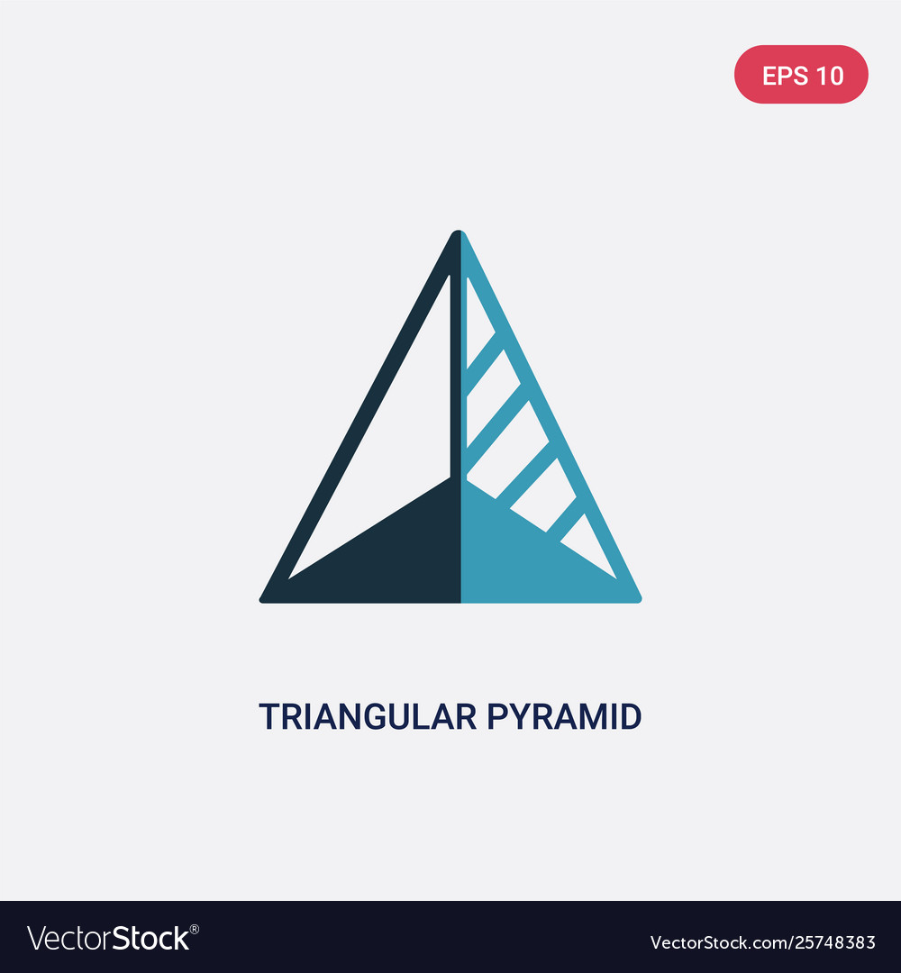 Two color triangular pyramid volumetrical shape