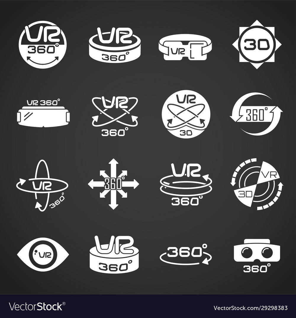 Virtual reality vr related icons set on background