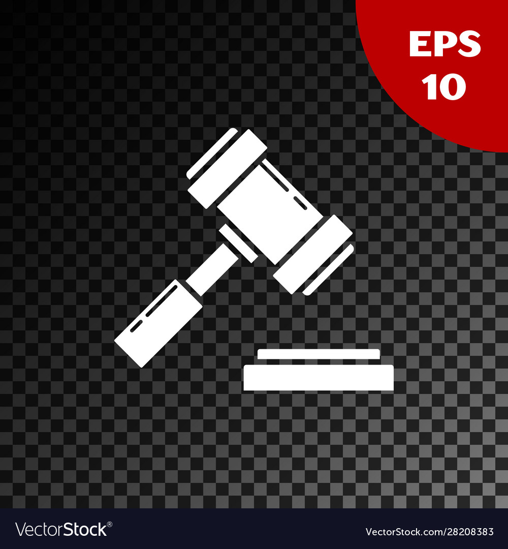 White judge gavel icon isolated on transparent vector image White judge gavel icon isolated on transparent