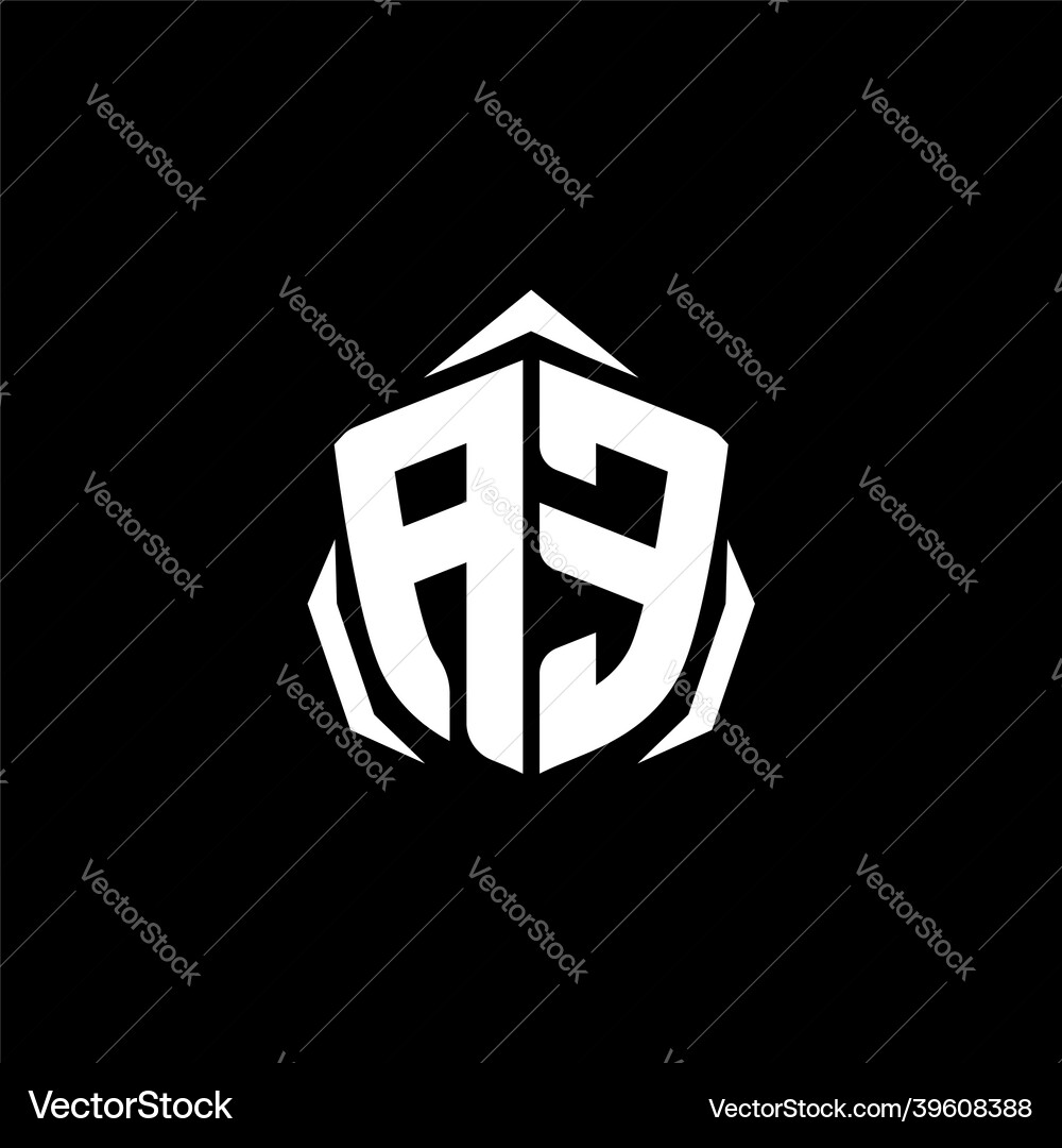 Ae monogram shield shape style Royalty Free Vector Image