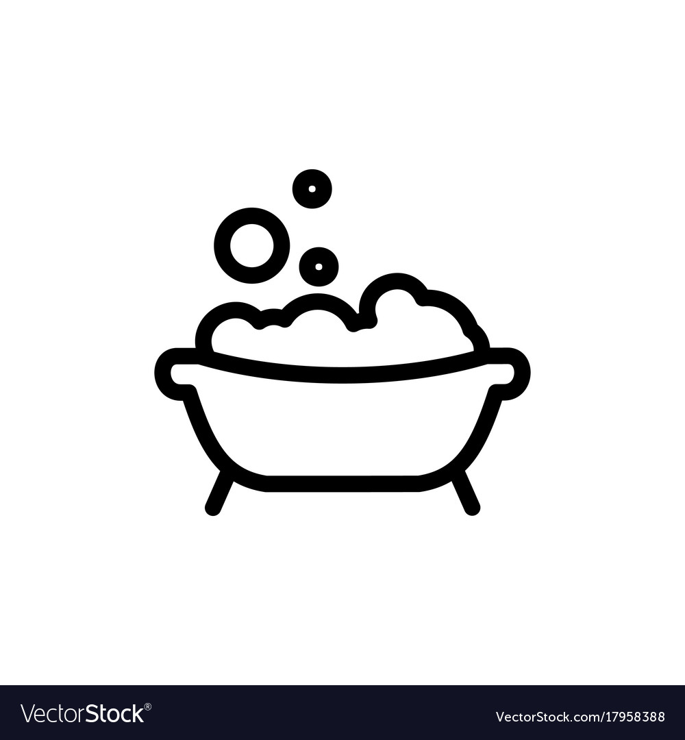 Baby bath thin line icon outline symbol