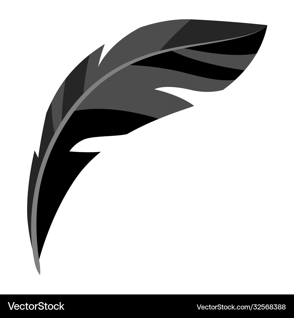 Black feather Royalty Free Vector Image - VectorStock