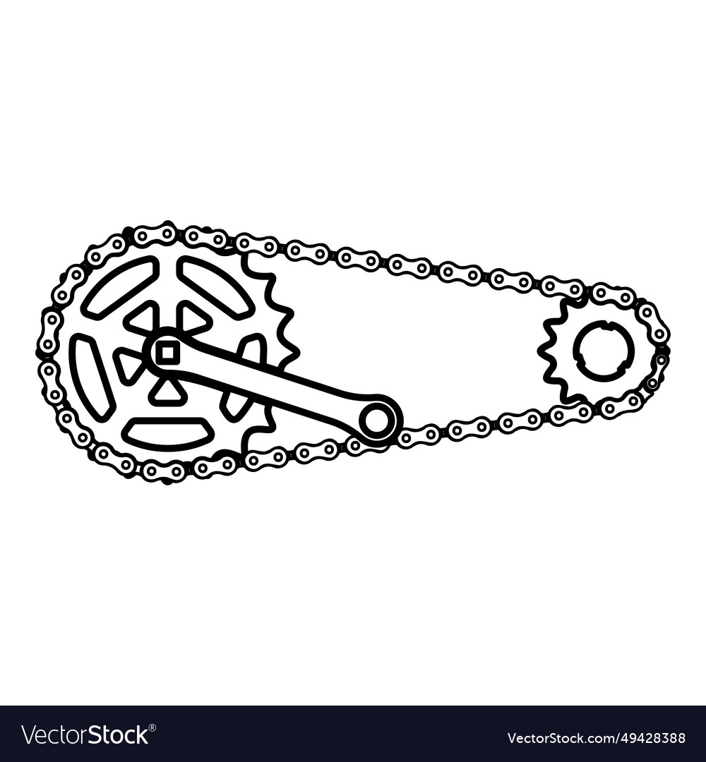 Chain bicycle link bike motorcycle two element Vector Image