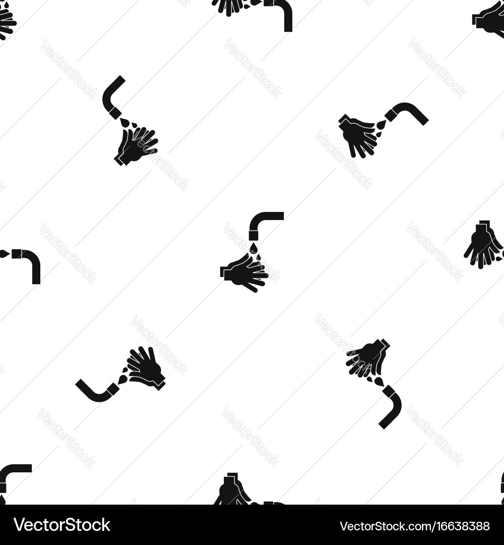Cleaning hands pattern seamless black Royalty Free Vector
