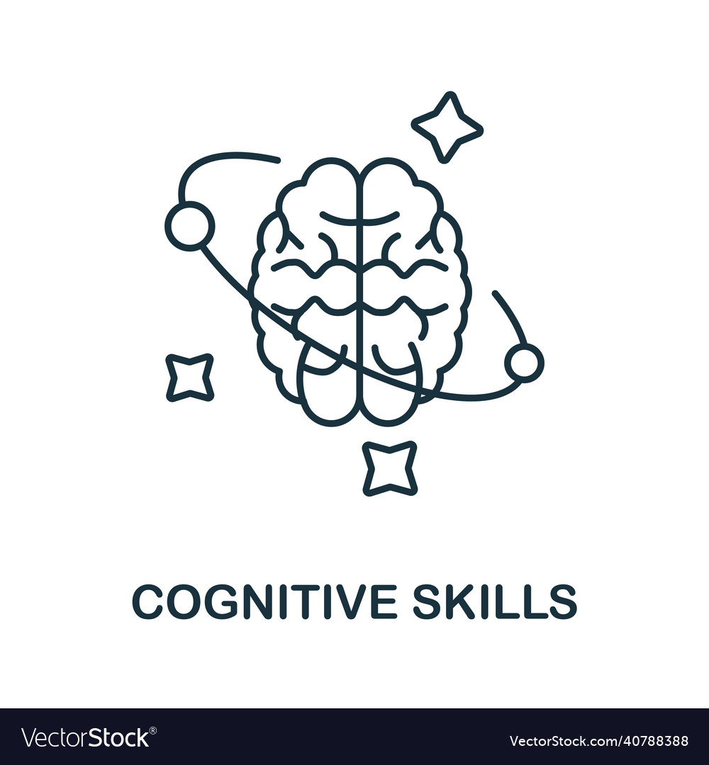 Cognitive skills icon line element from vector image Cognitive skills icon line element from