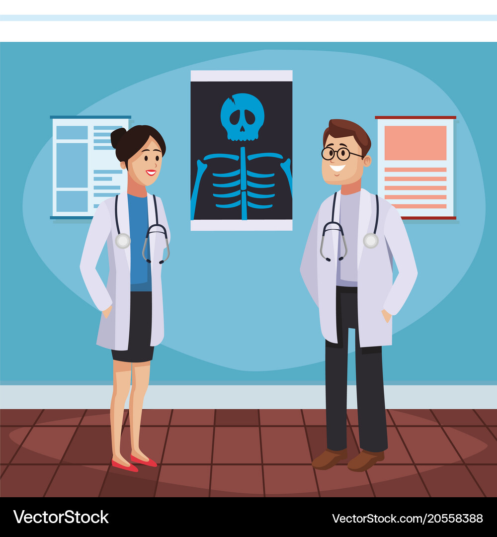 Doctors office cartoon Royalty Free Vector Image