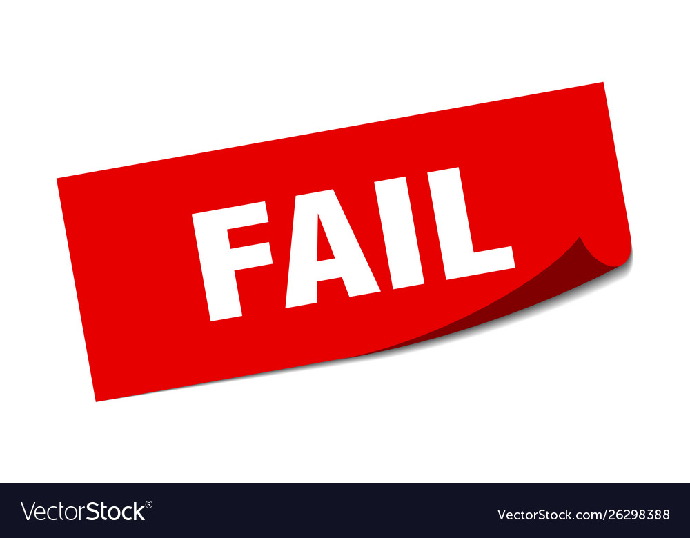 Fail sticker square isolated sign Royalty Free Vector Image