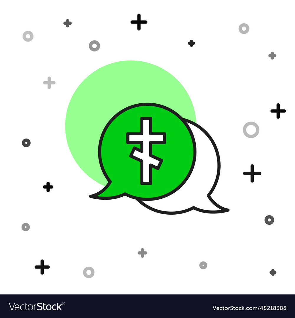 Filled outline grave with cross icon isolated