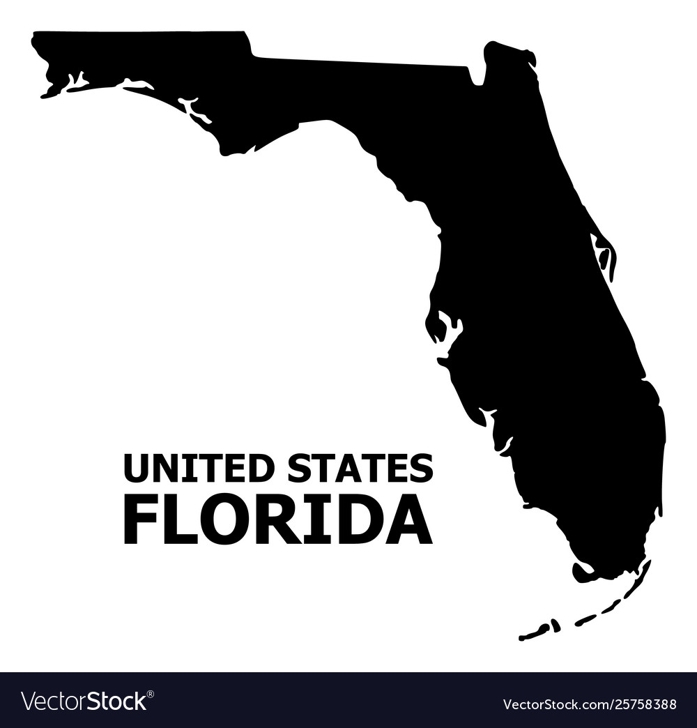 Flat map florida state with name Royalty Free Vector Image