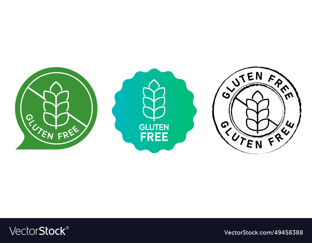 Gluten free stamp label sticker seal collection Vector Image