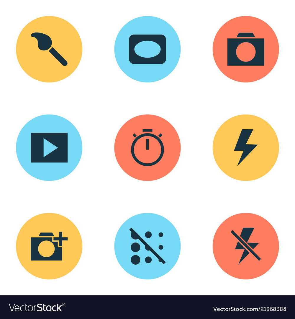 Image icons set with circle vignette timer Vector Image Image icons set with circle vignette timer