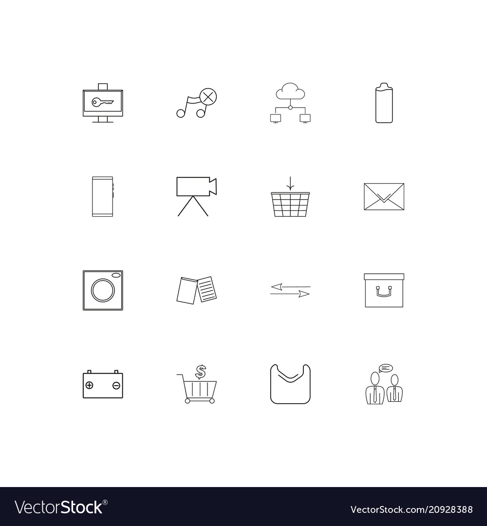 Internet of things linear thin icons set outlined