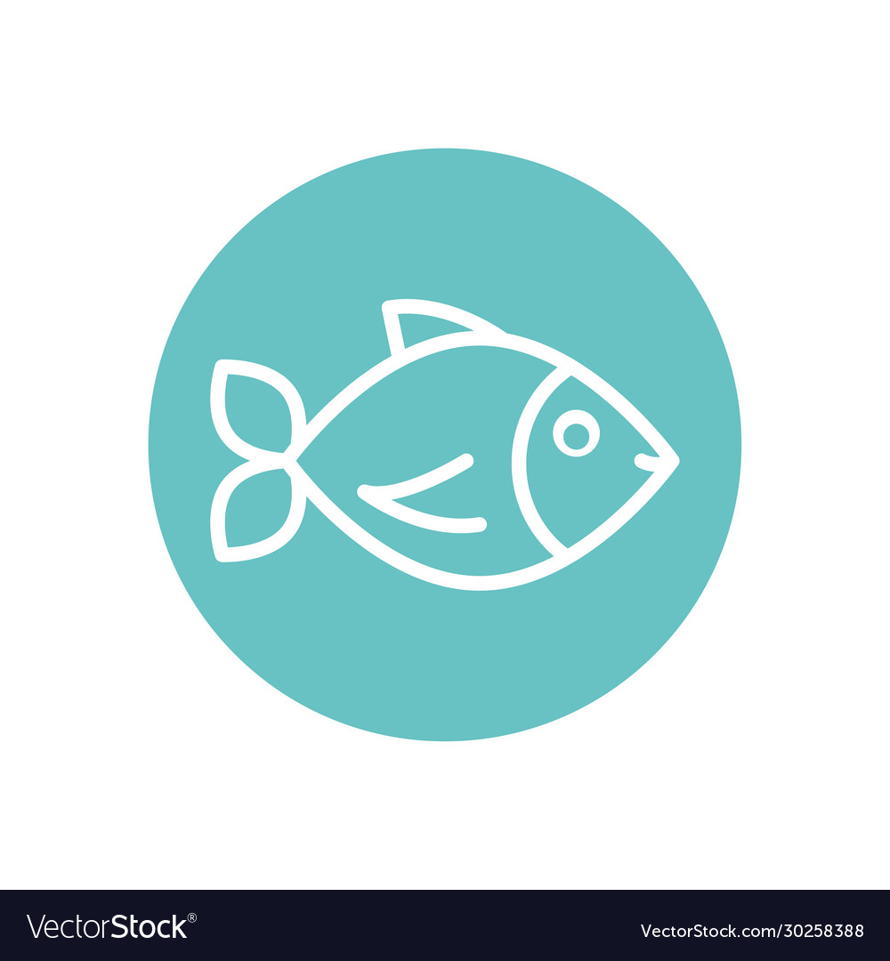 Isolated fish line block style icon design