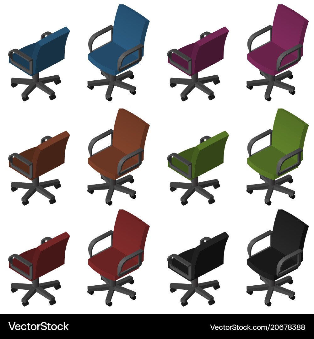 Isometric Office Chairs Royalty Free Vector Image