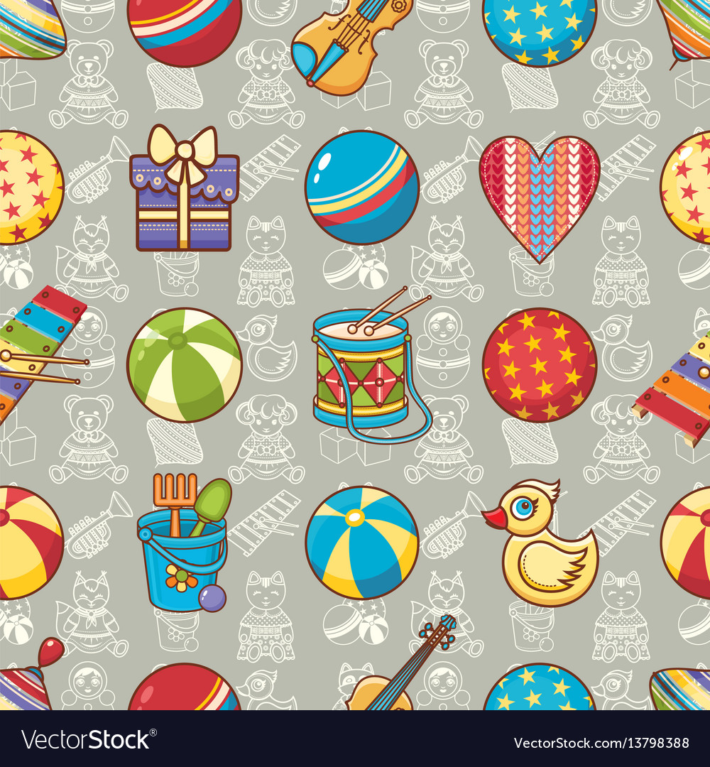 Kid toy seamless pattern design element
