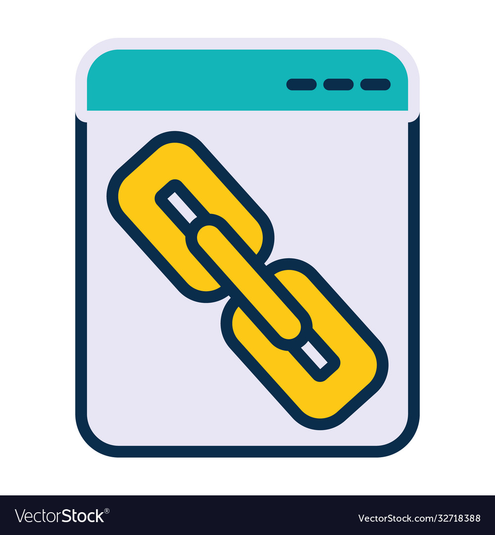 Link page icon line and fill style Vector Image Link page icon line and fill style