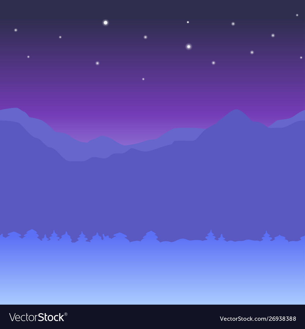 Night winter seamless horizontal background vector image Night winter seamless horizontal background
