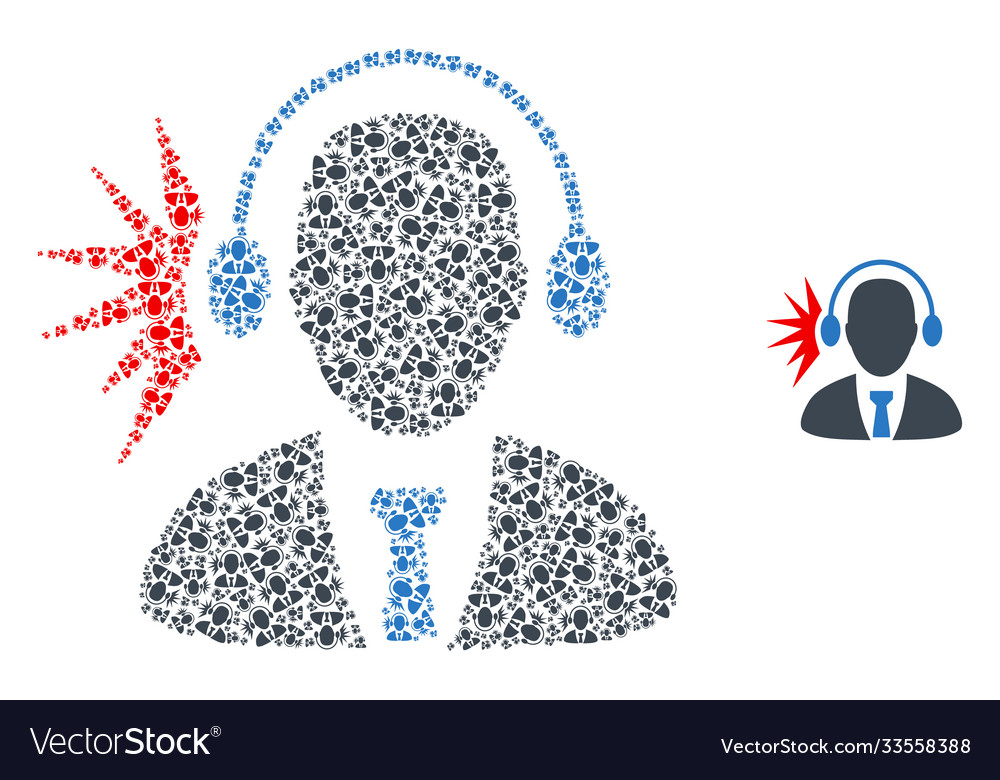 Operator signal recursive collage self items vector image Operator signal recursive collage self items