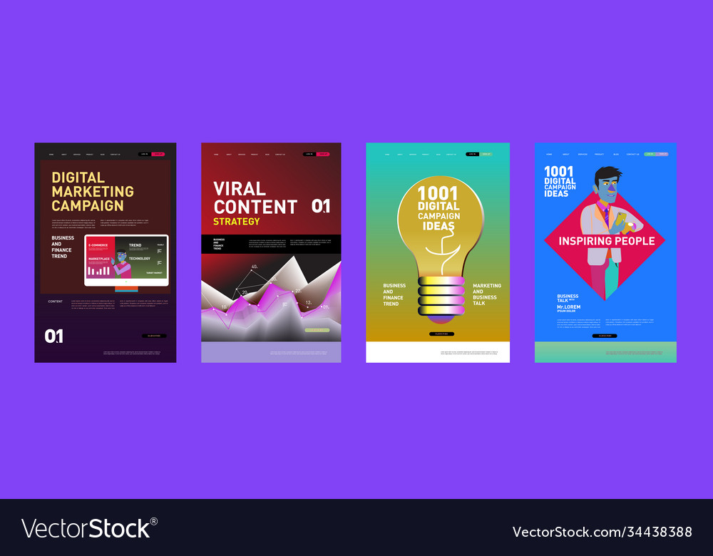 Presentation and website interface layout design Vector Image Presentation and website interface layout design