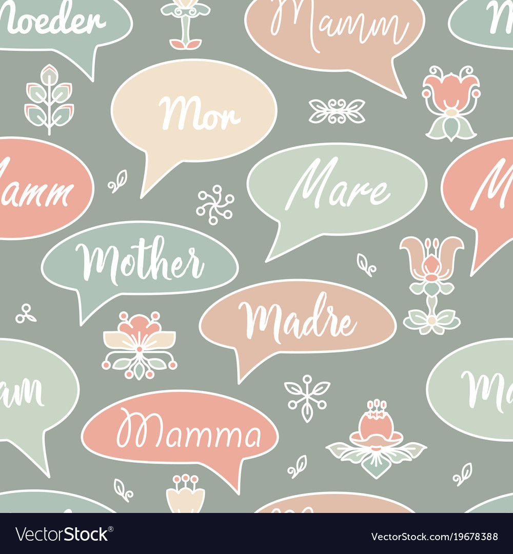 Seamless pattern with speech bubbles and words
