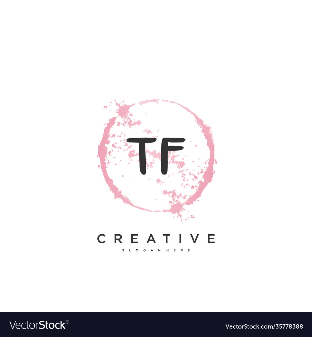 Tf beauty initial logo handwriting logo art Vector Image